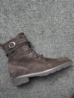Luca Grossi Dark Brown Suede Lace-Up Ankle Boots